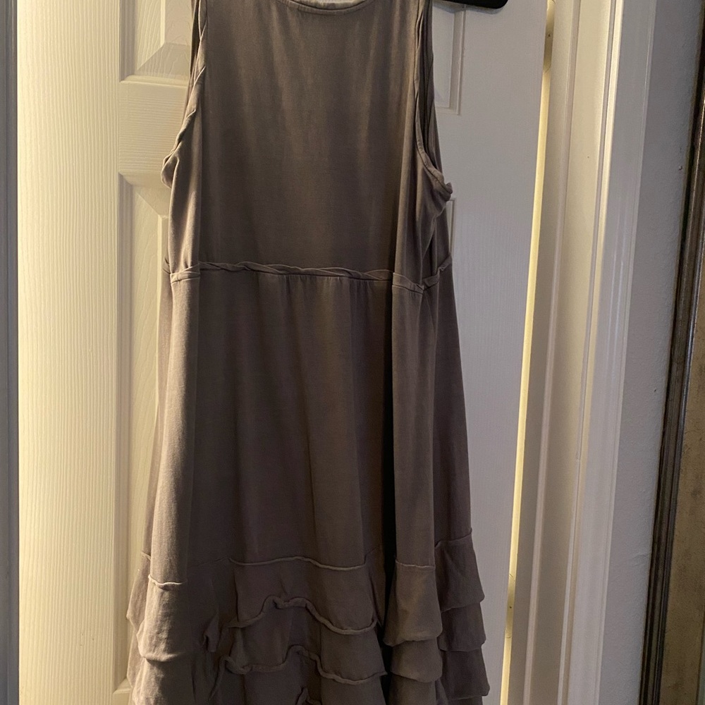 BANANA REPUBLIC SLEEVELESS RUFFLE DRESS - Picture 2 of 4